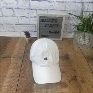 Champion white strap back hat